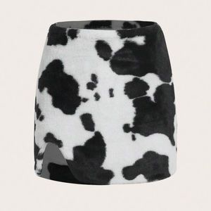 Halloween Cowgirl Cow Pattern Mini Flannel Skirt